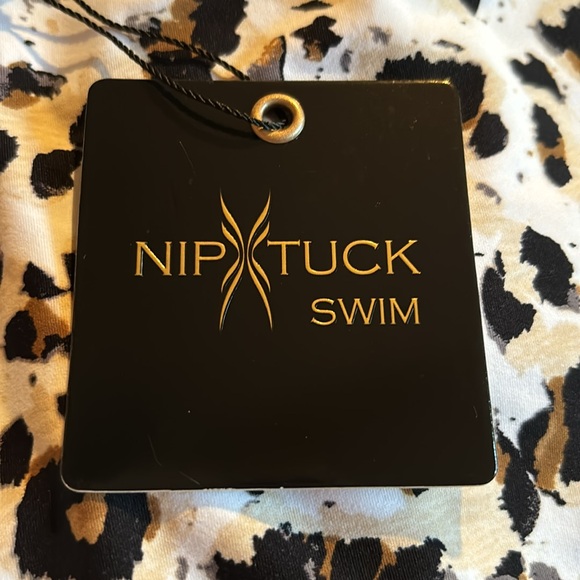 NWT Nip Tuck Swim one piece leopard print bathing suit with wrap top & ruching - Picture 12 of 16